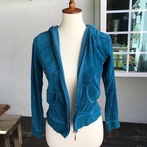 Velour Zip-up Hoodie